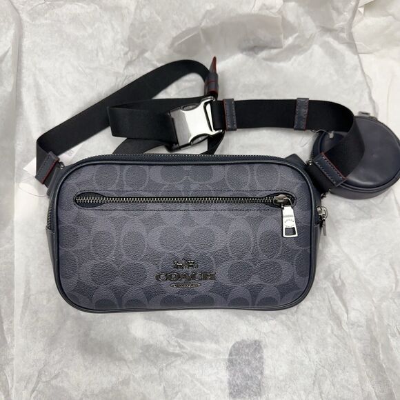 NWT Coach CU551 Elias Belt Bag In Signature Denim - Picture 1 of 10
